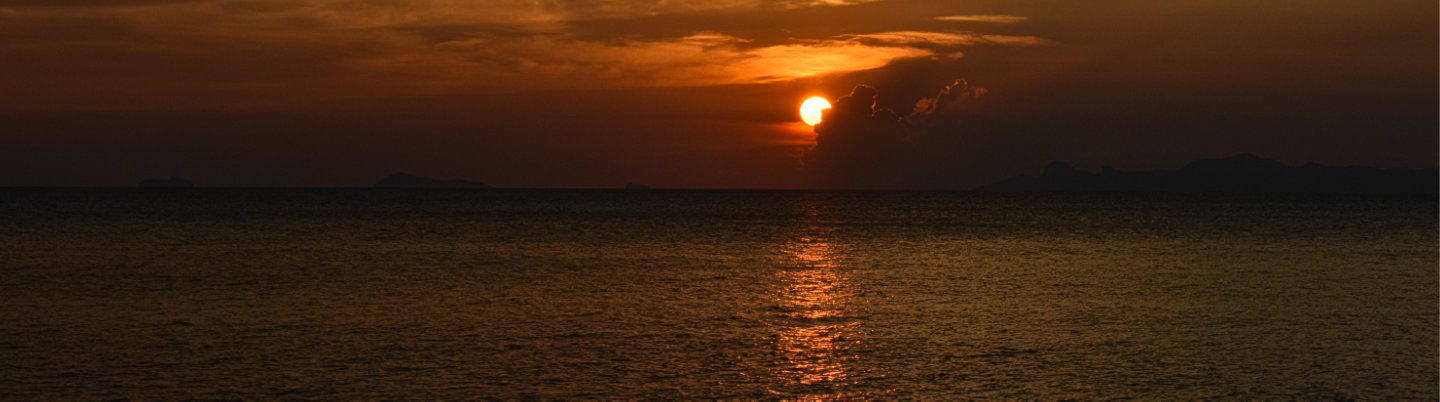 Sun setting over the sea